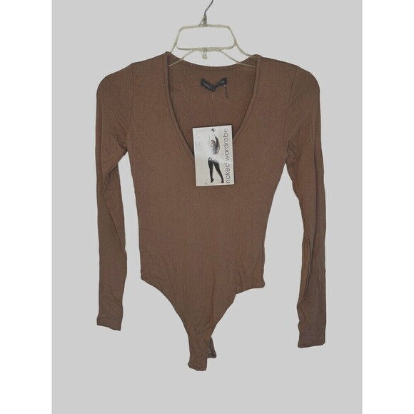 NWT Naked Wardrobe v-neck bodysuit Size XS - Picture 3 of 6